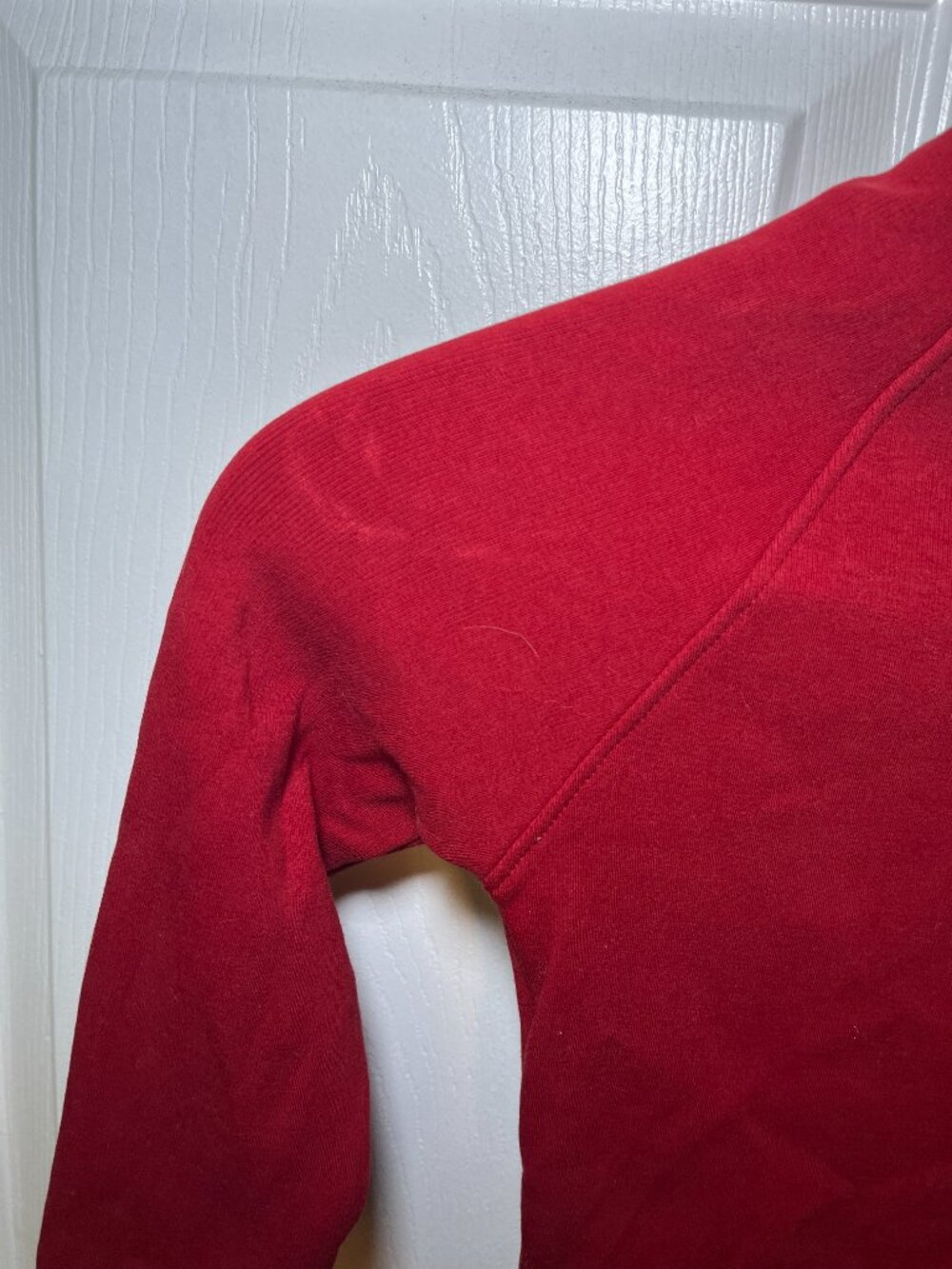 Zara Red Cropped Long Sleeve Mock Neck Top Medium - Picture 3 of 4